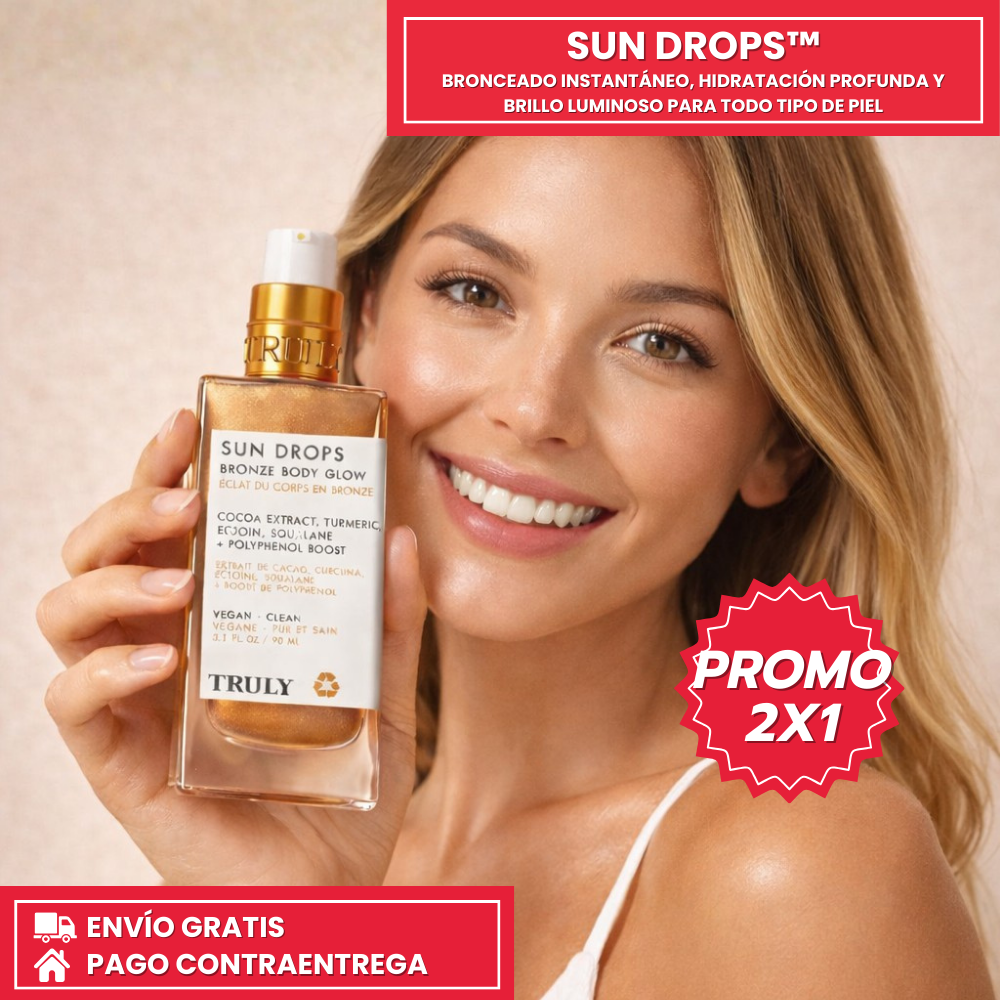 Truly Sun Drops 2x1: Aceite Bronceador Corporal con Brillo Natural Instantaneo