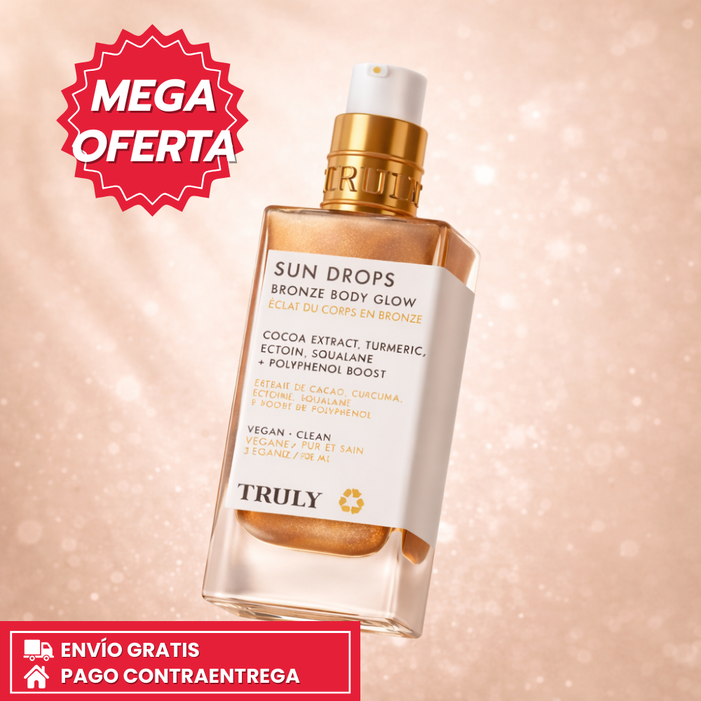 Truly Sun Drops 2x1: Aceite Bronceador Corporal con Brillo Natural Instantaneo